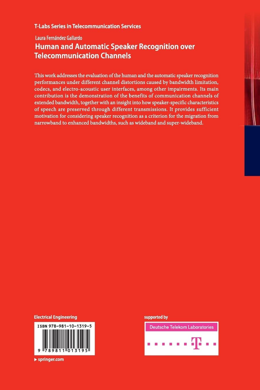 Rückseitencover Human and Automatic Speaker Recognition over Telecommunication Channels