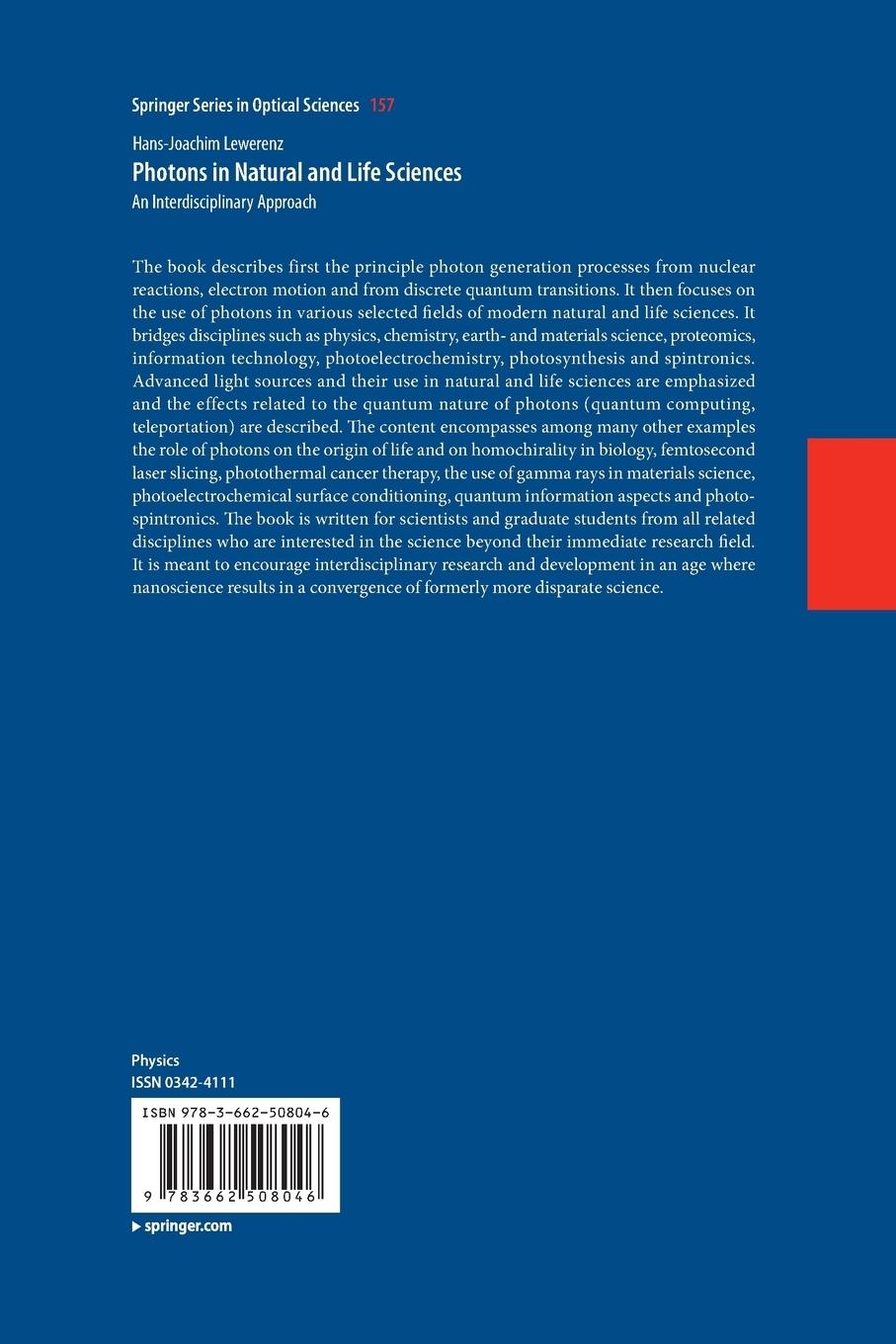 Rückseitencover Photons in Natural and Life Sciences
