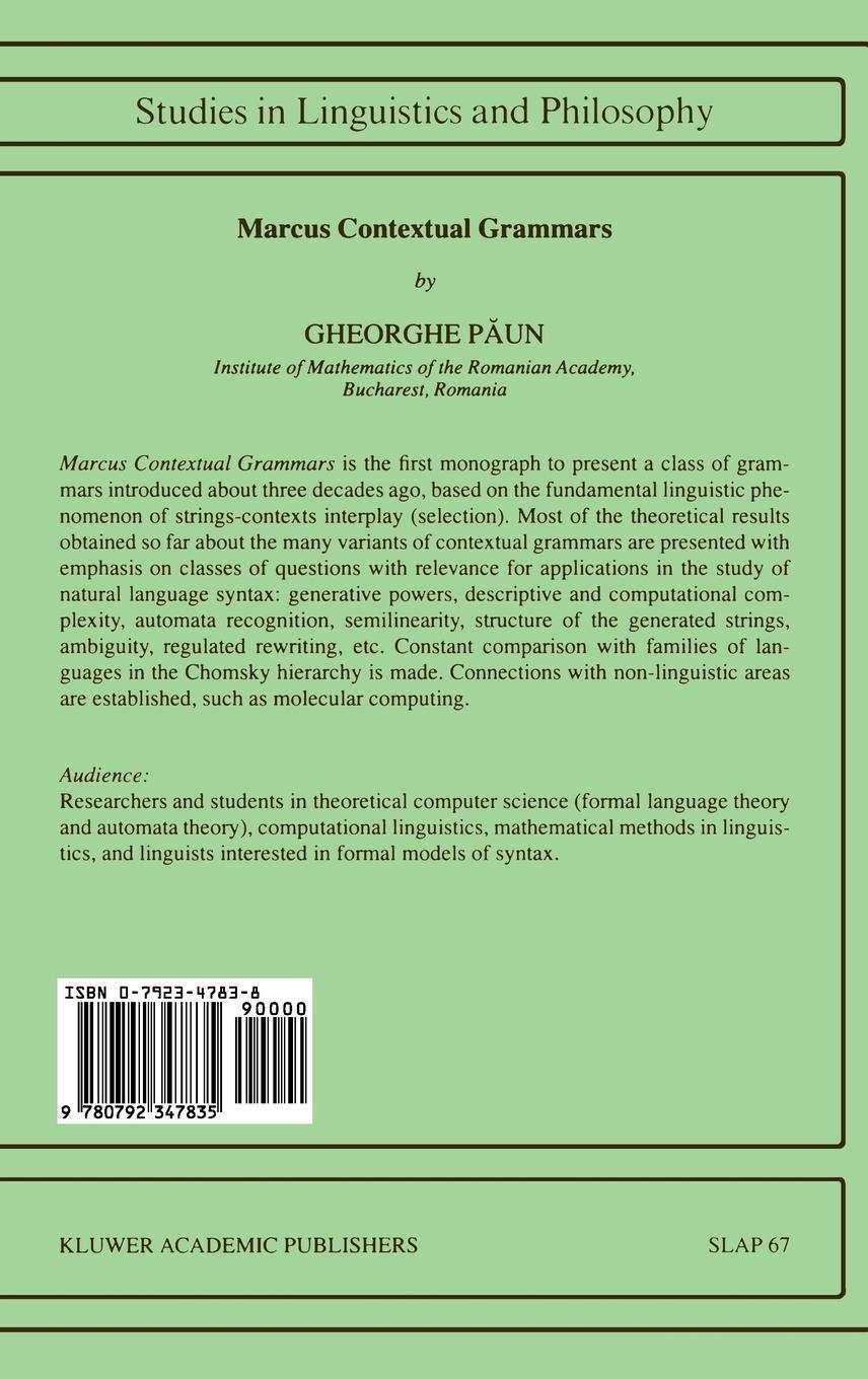 Rückseitencover Marcus Contextual Grammars