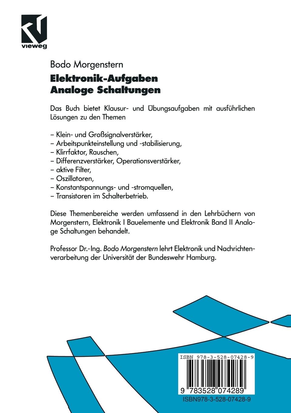 Rückseitencover Elektronik-Aufgaben Analoge Schaltungen