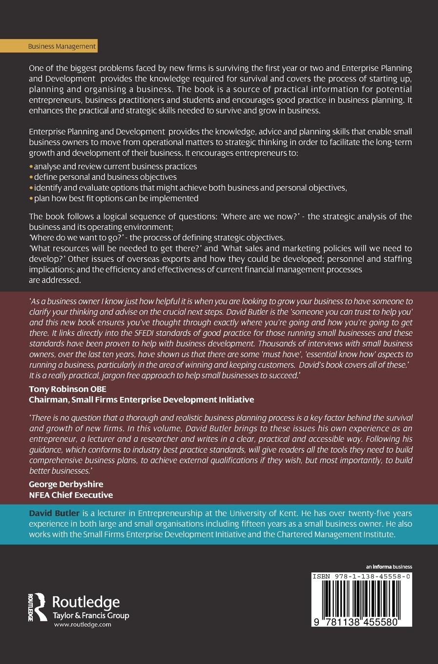 Rückseitencover Enterprise Planning and Development