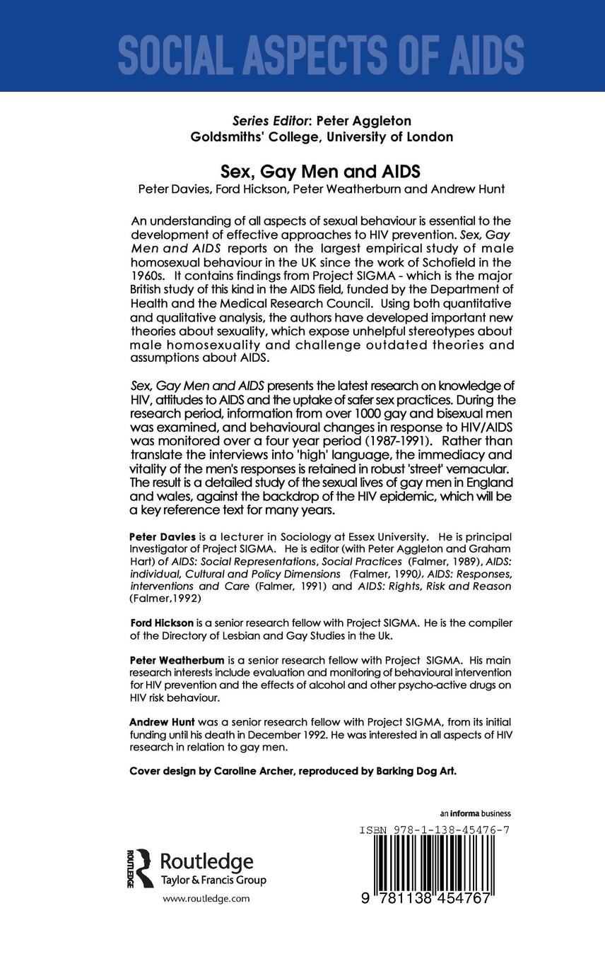 Rückseitencover Sex, Gay Men and AIDS