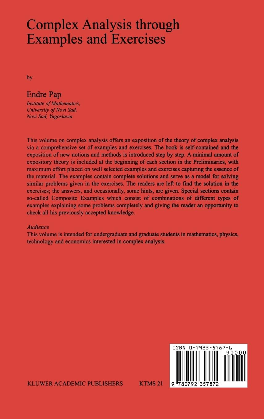 Rückseitencover Complex Analysis through Examples and Exercises