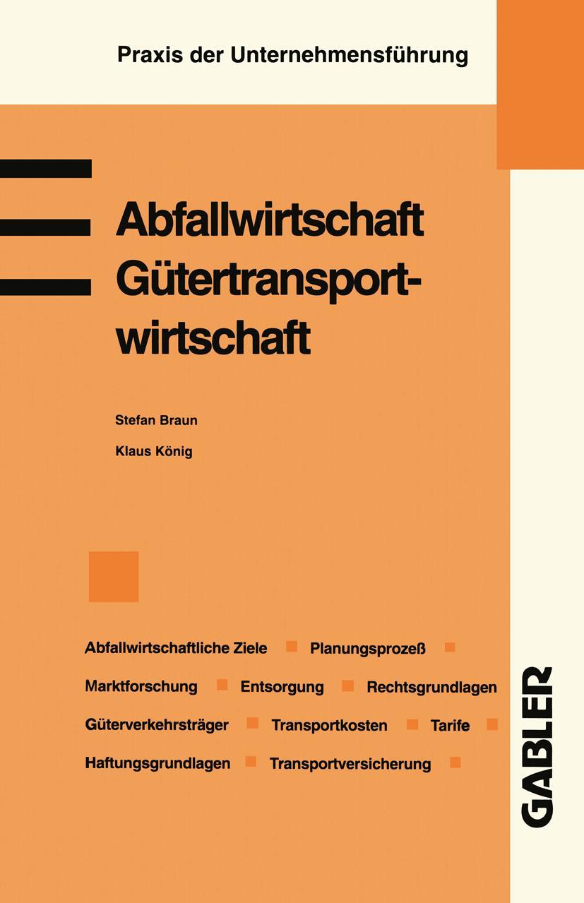 Vorderes Coverbild Abfallwirtschaft. Gütertransportwirtschaft