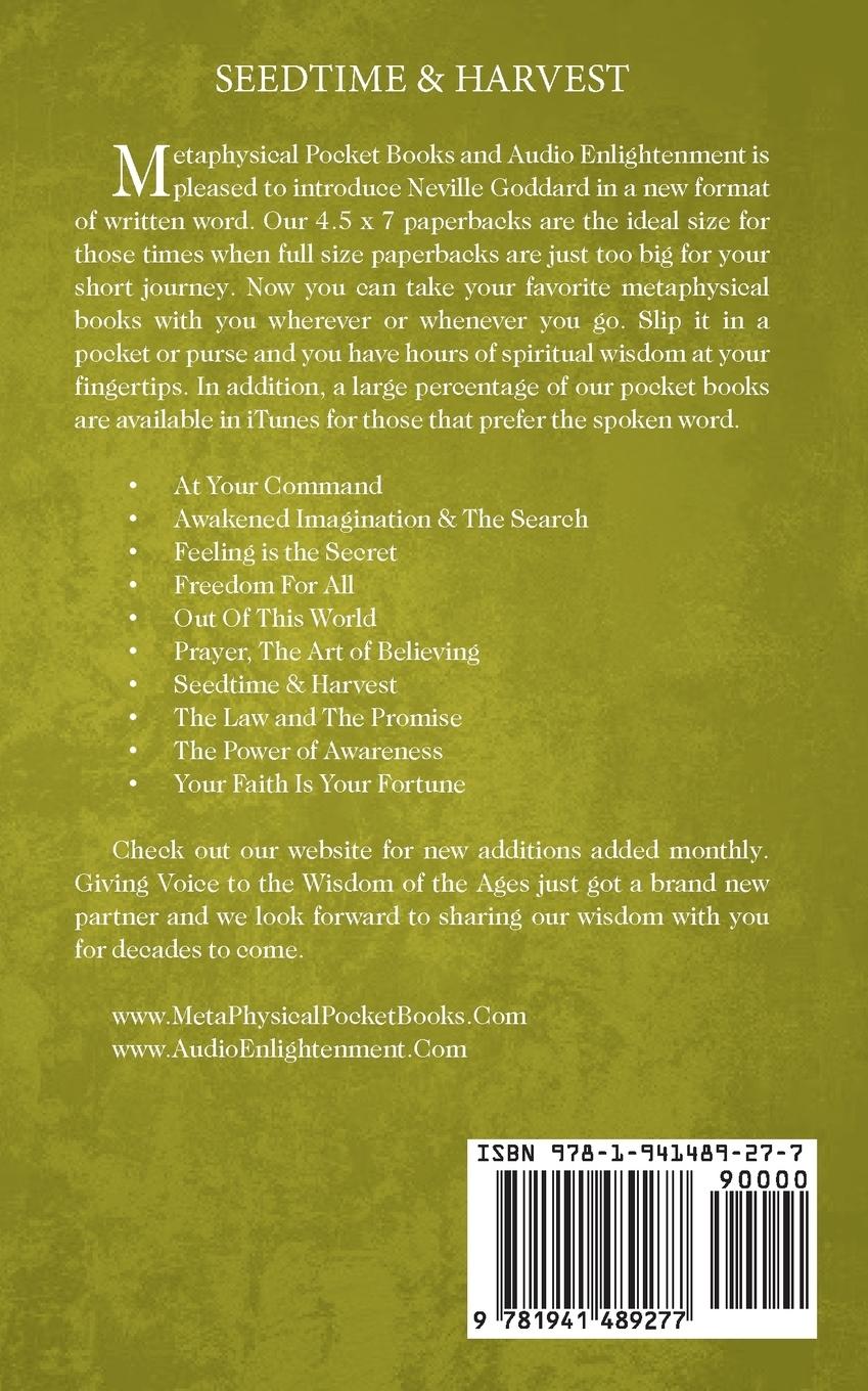 Rückseitencover Seedtime and Harvest ( Metaphysical Pocket Book )