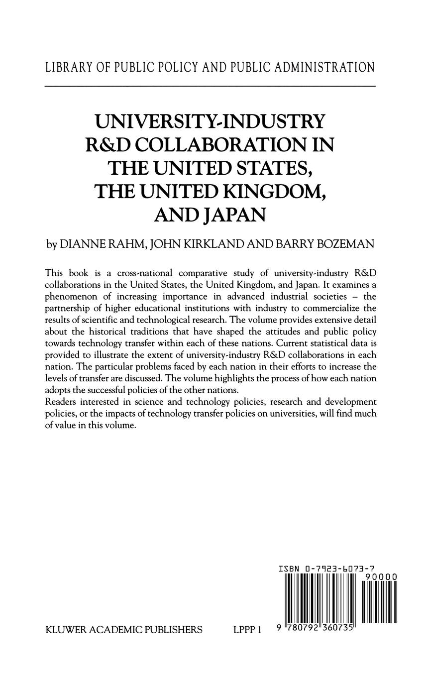 Rückseitencover University-Industry R&D Collaboration in the United States, the United Kingdom, and Japan