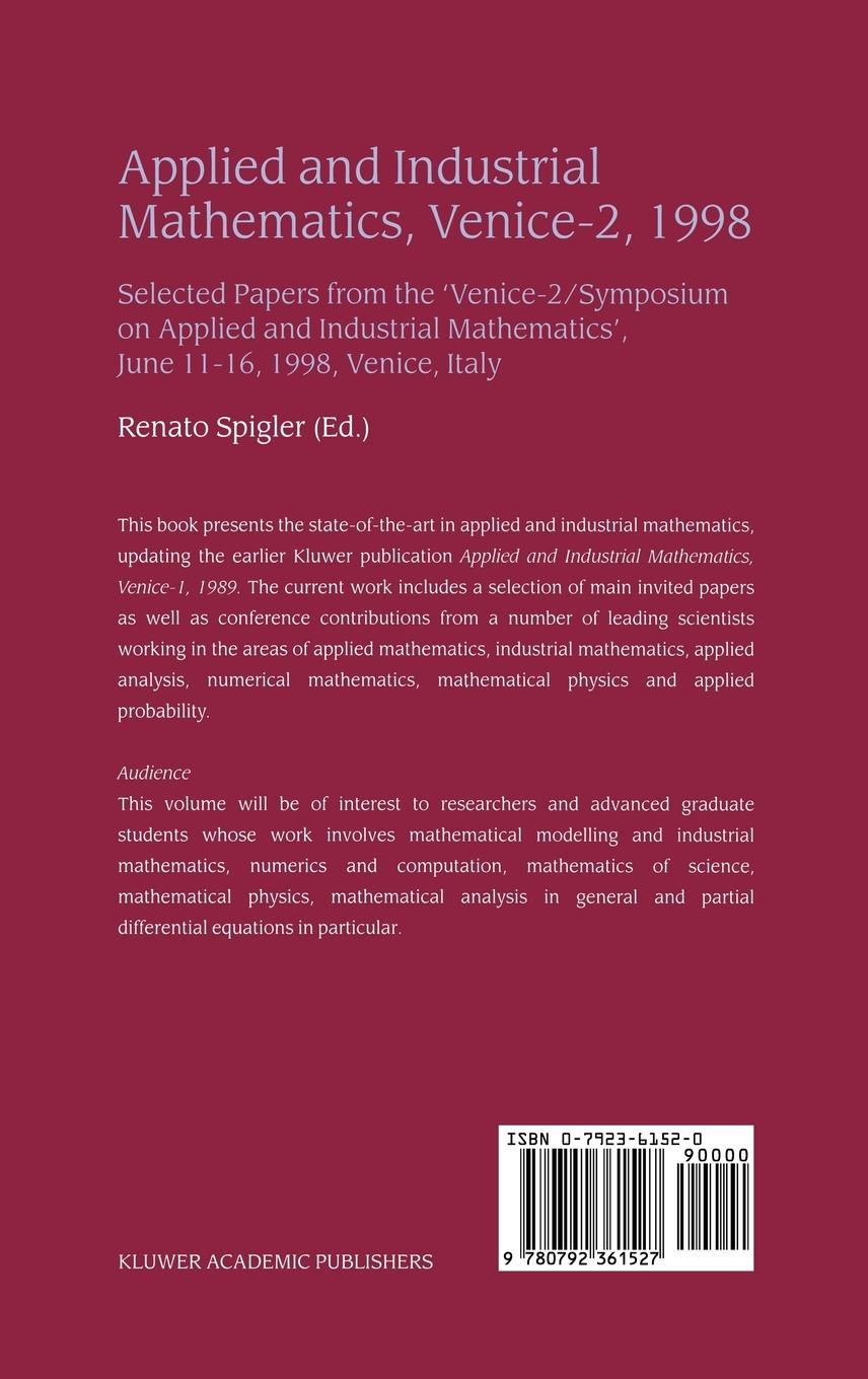 Rückseitencover Applied and Industrial Mathematics, Venice-2, 1998
