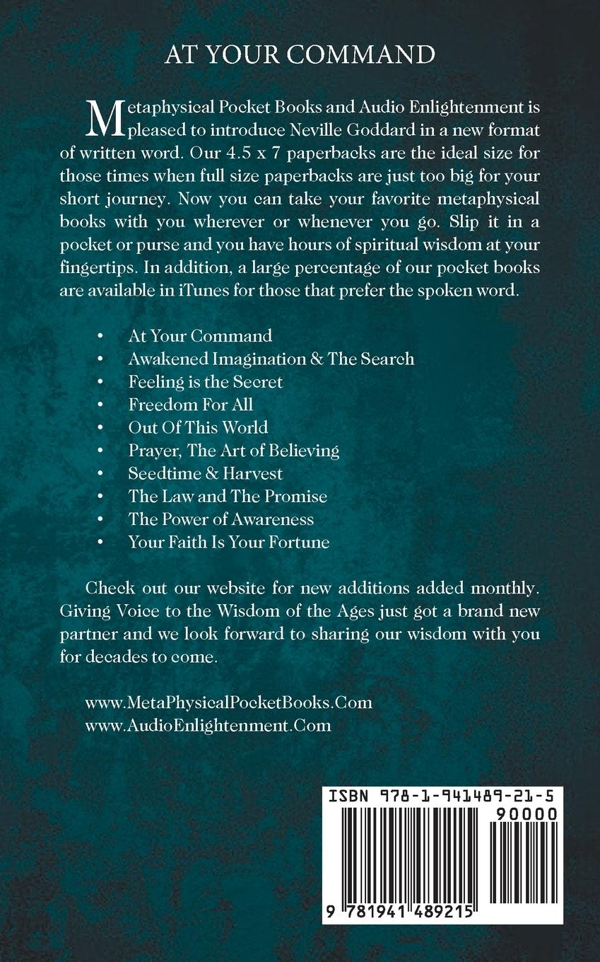 Rückseitencover At Your Command  ( Metaphysical Pocket Book )