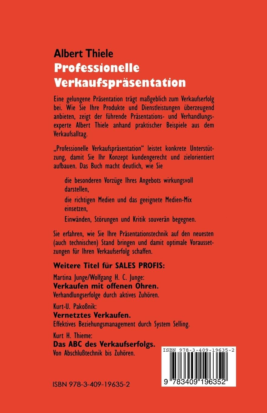 Rückseitencover Professionelle Verkaufspräsentation