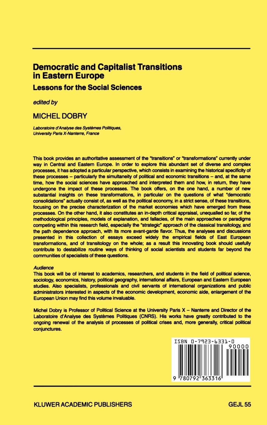 Rückseitencover Democratic and Capitalist Transitions in Eastern Europe