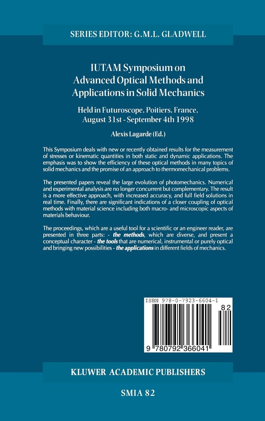 Rückseitencover IUTAM Symposium on Advanced Optical Methods and Applications in Solid Mechanics