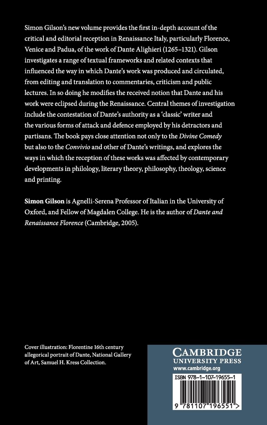 Rückseitencover Reading Dante in Renaissance Italy