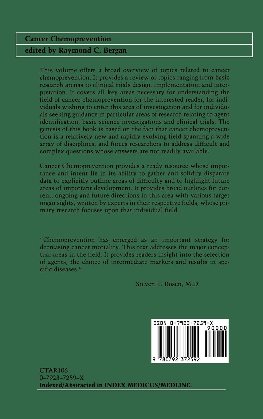 Rückseitencover Cancer Chemoprevention