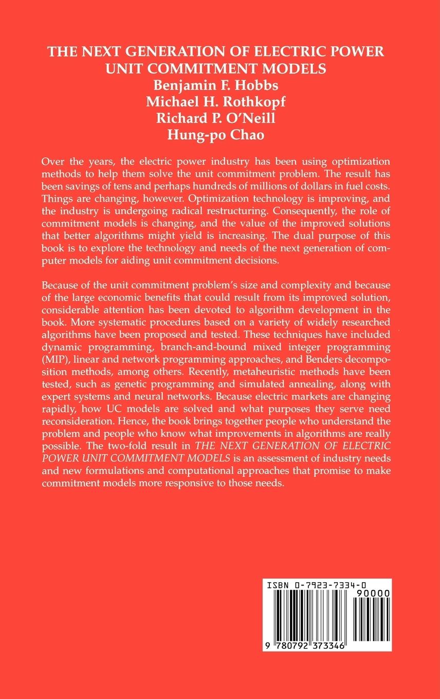 Rückseitencover The Next Generation of Electric Power Unit Commitment Models