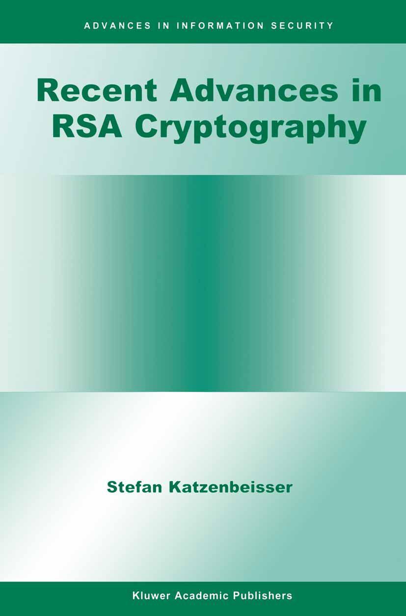 Vorderes Coverbild Recent Advances in RSA Cryptography