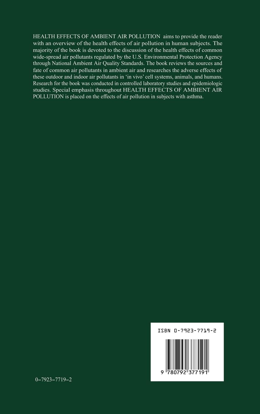 Rückseitencover Health Effects of Ambient Air Pollution