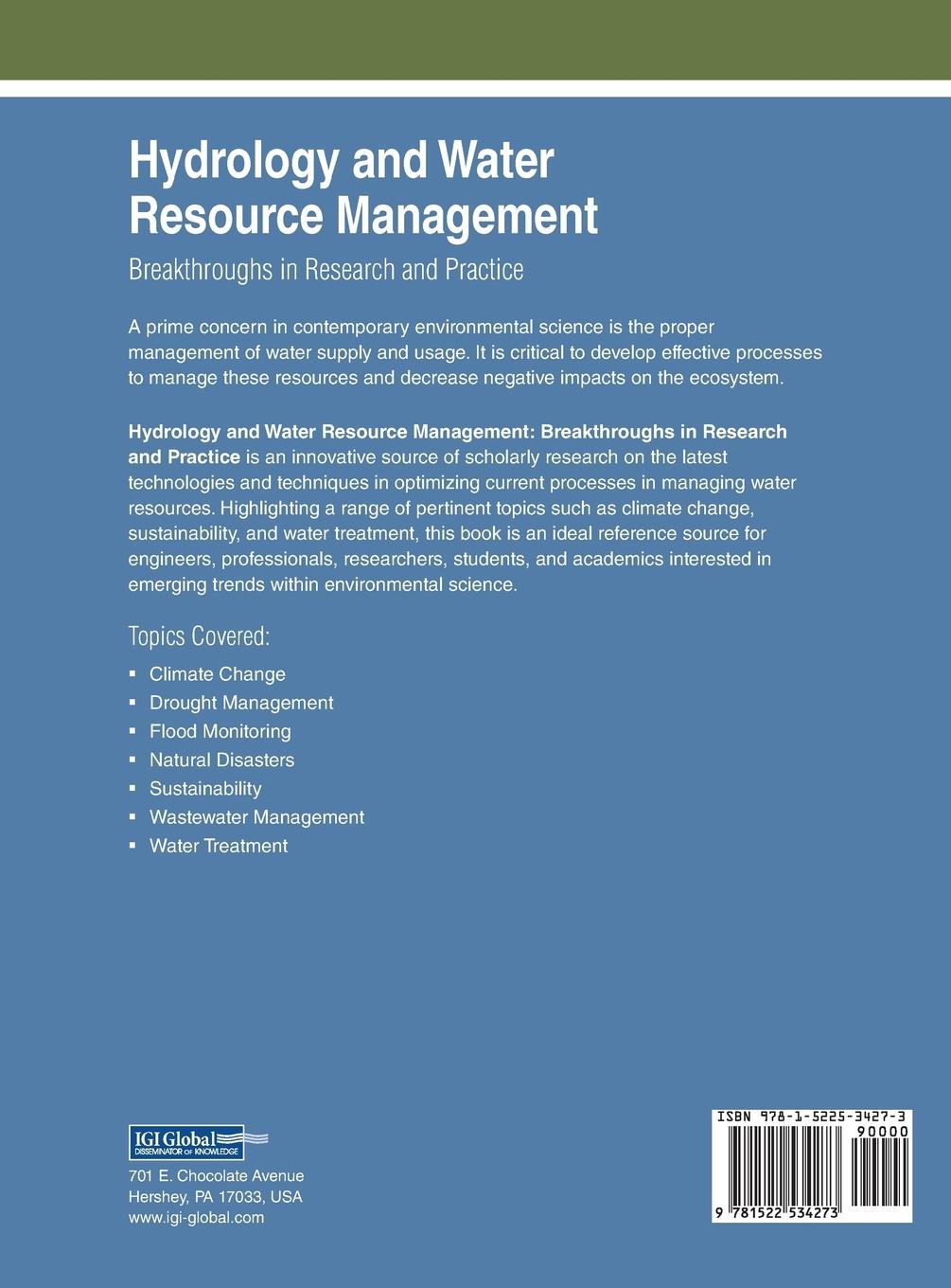 Rückseitencover Hydrology and Water Resource Management