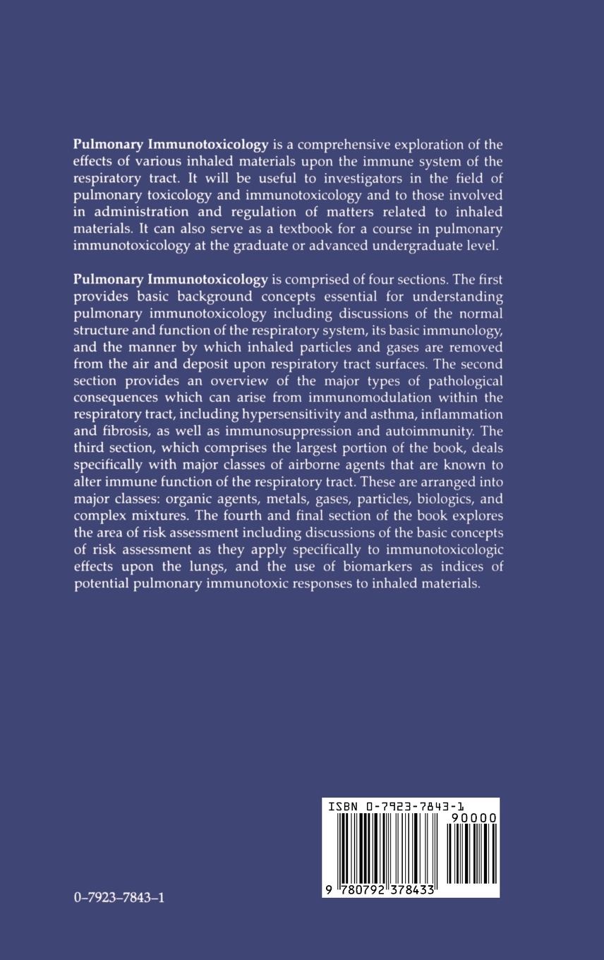 Rückseitencover Pulmonary Immunotoxicology