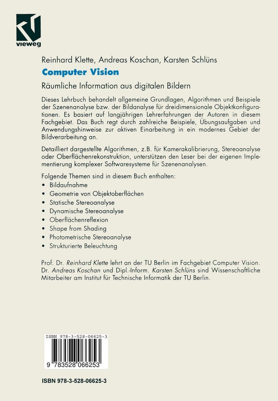 Rückseitencover Computer Vision