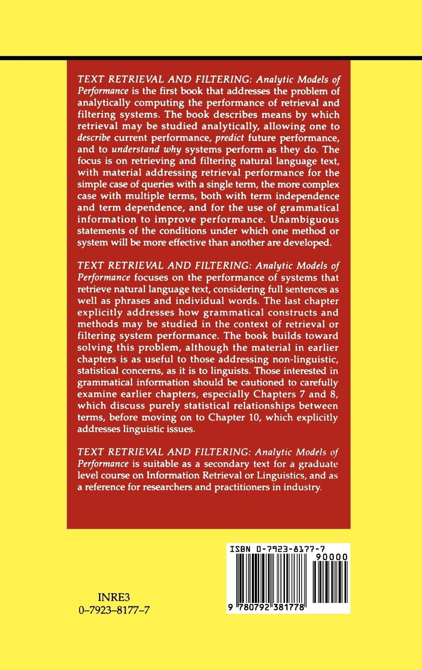 Rückseitencover Text Retrieval and Filtering