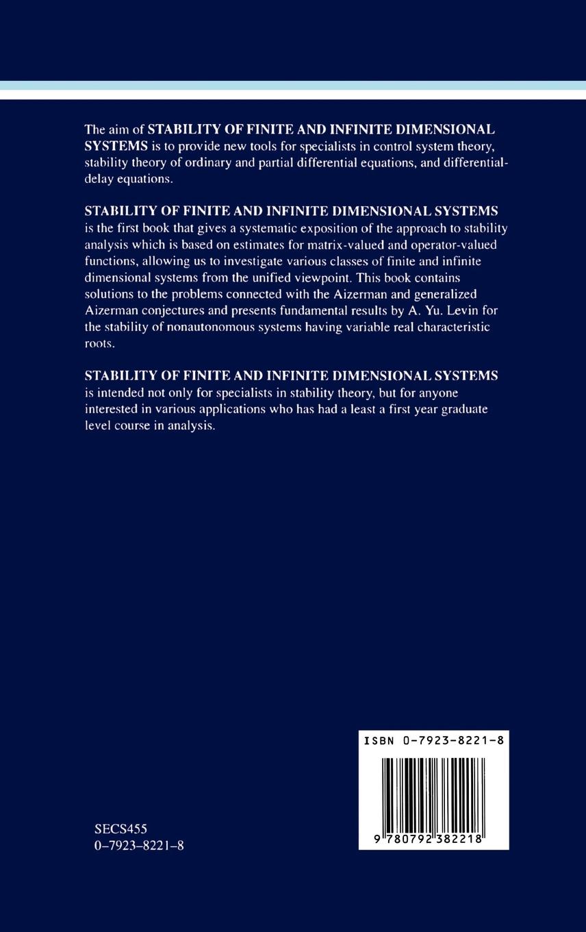 Rückseitencover Stability of Finite and Infinite Dimensional Systems