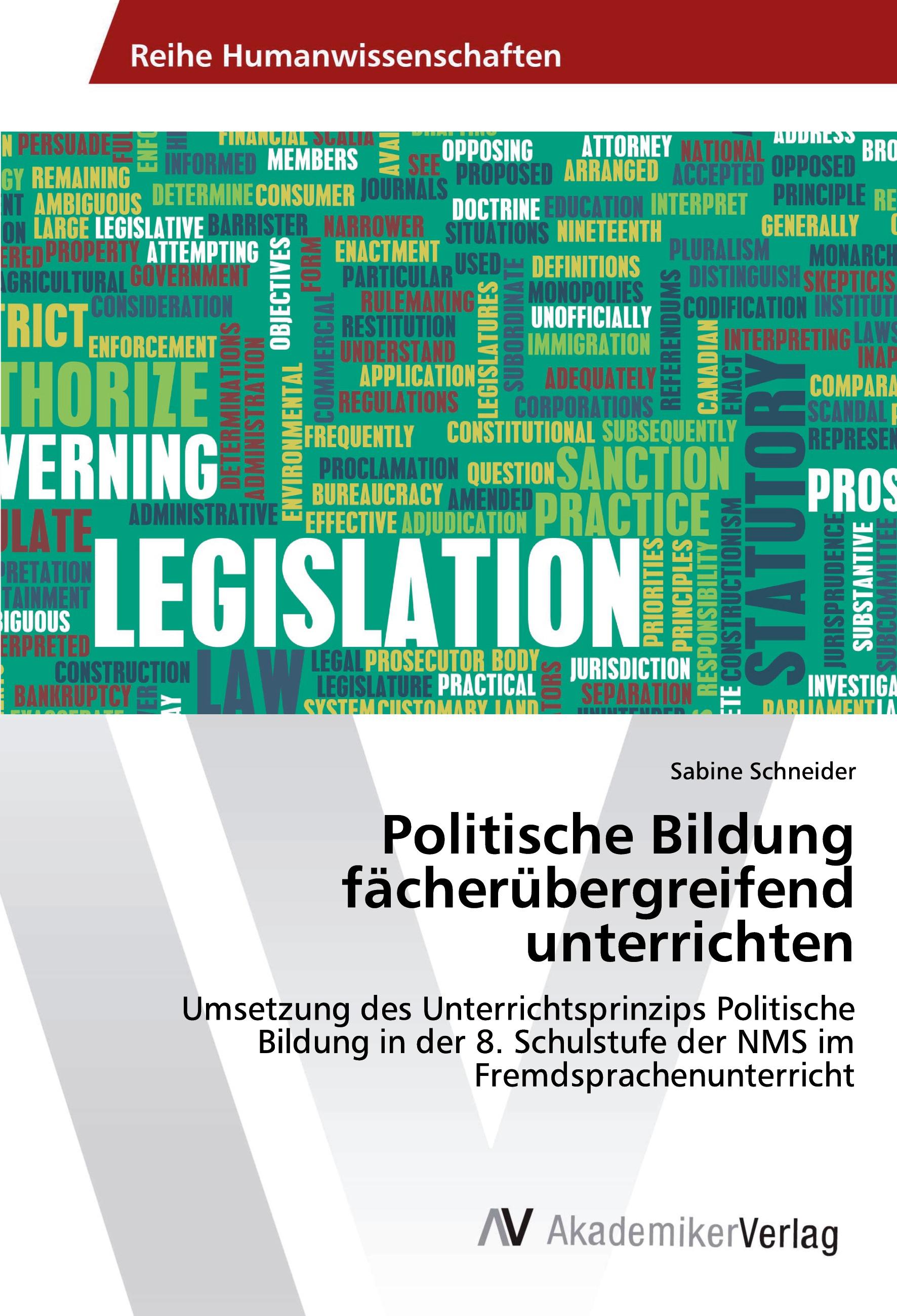 Vorderes Coverbild Politische Bildung fächerübergreifend unterrichten