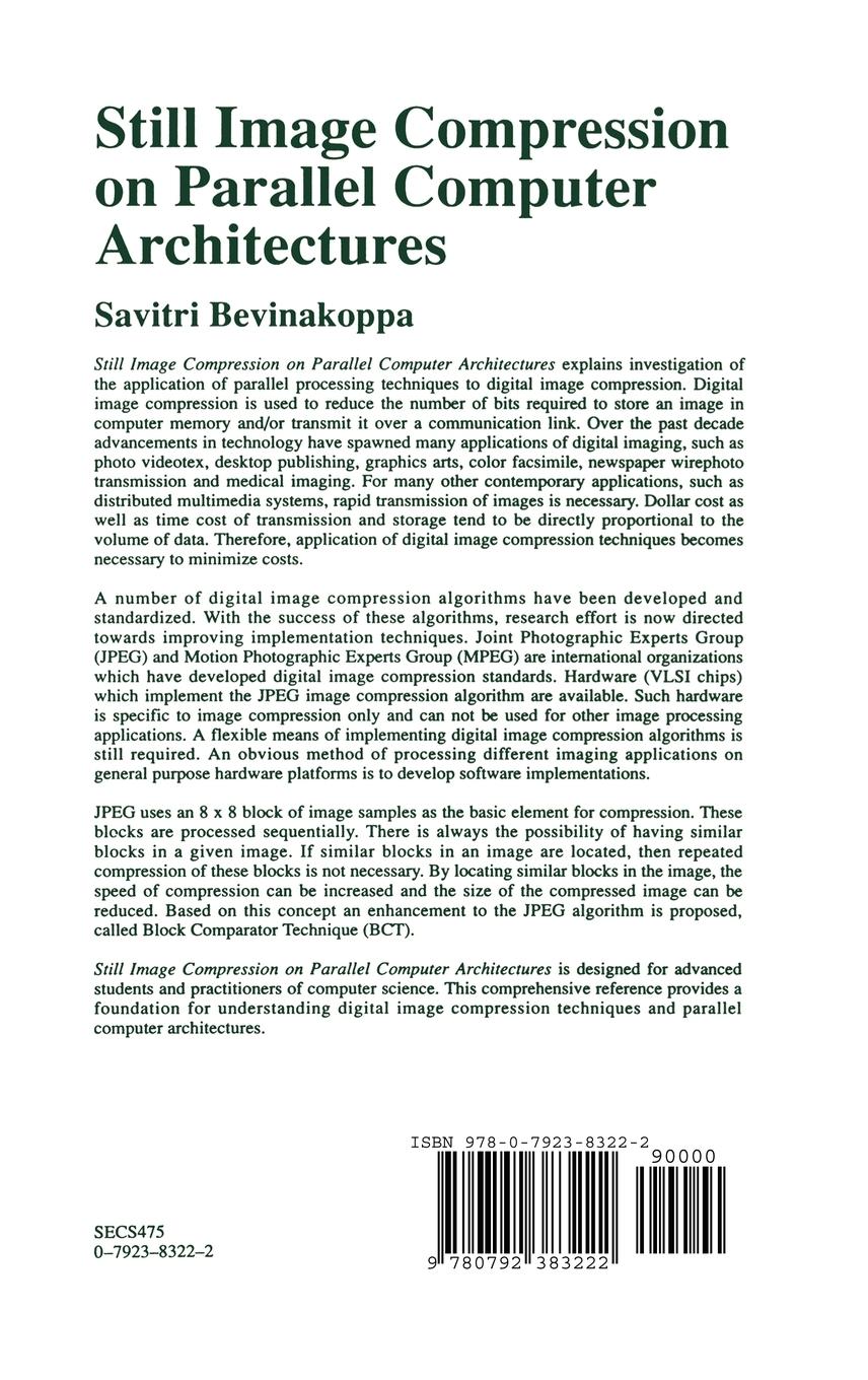Rückseitencover Still Image Compression on Parallel Computer Architectures