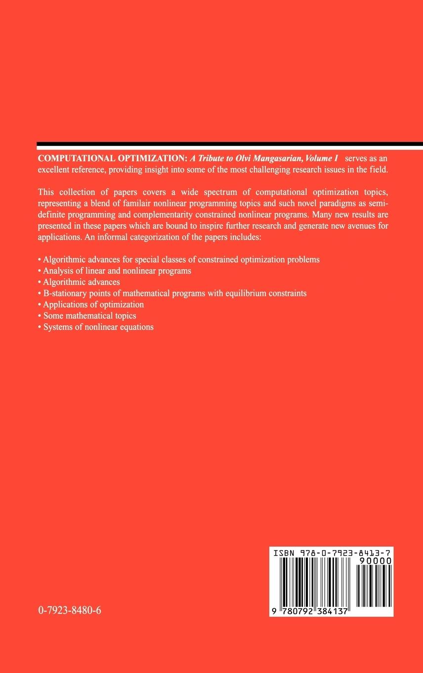 Rückseitencover Computational Optimization