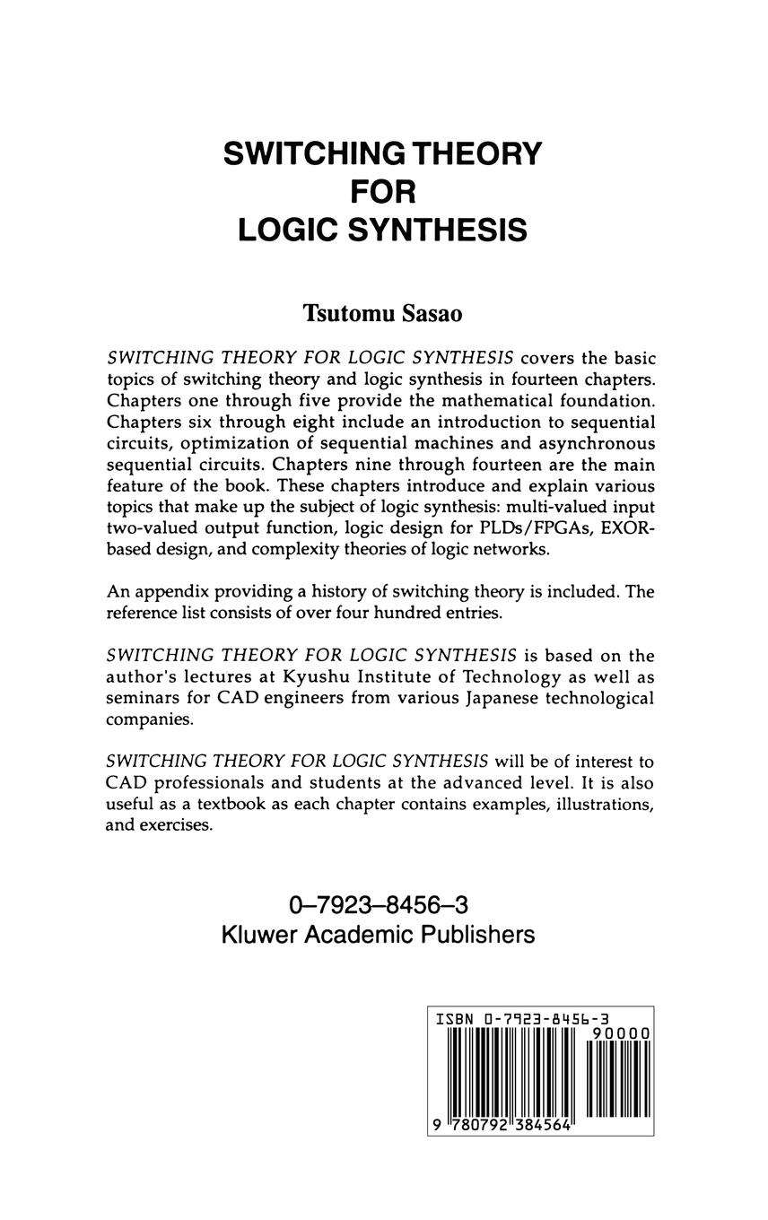 Rückseitencover Switching Theory for Logic Synthesis