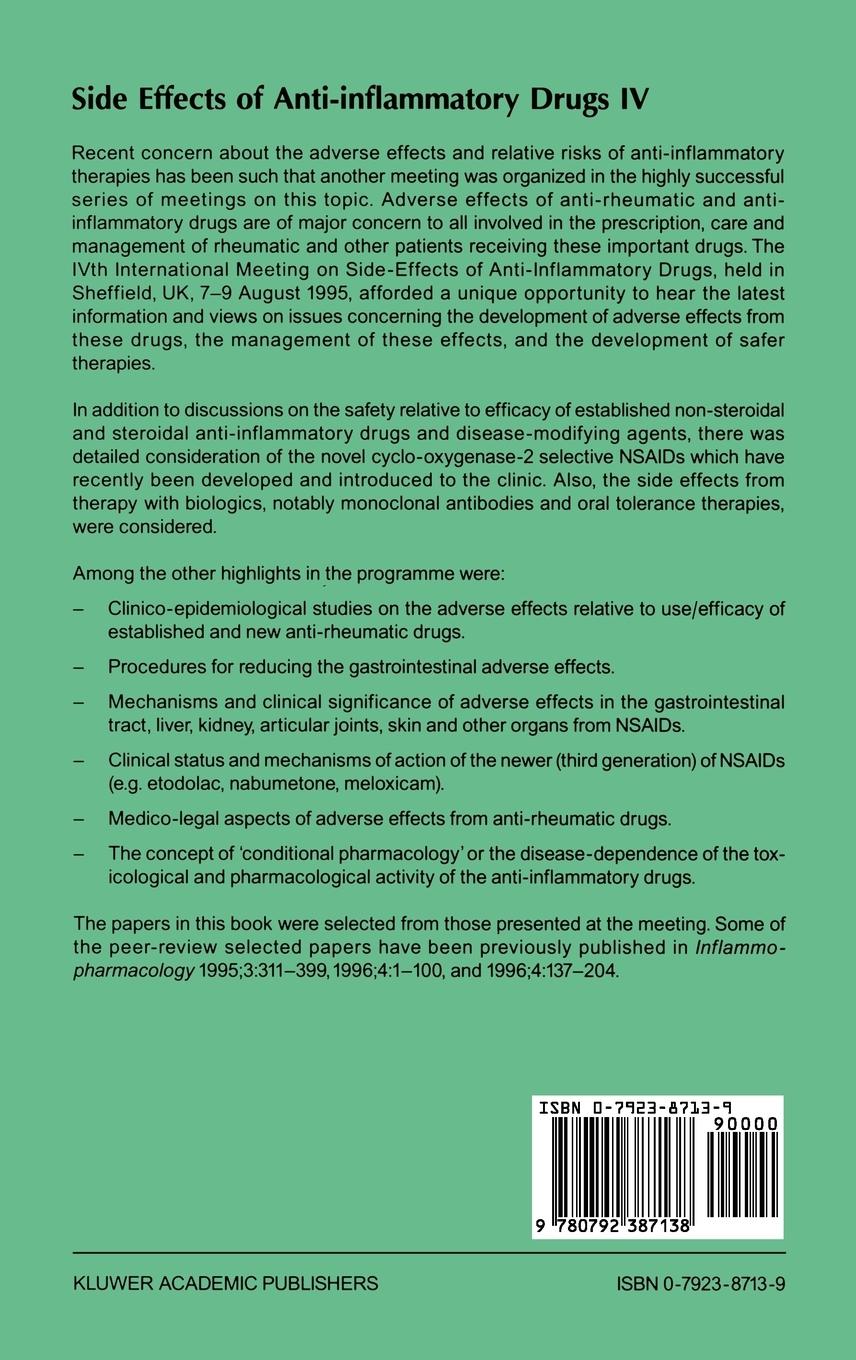 Rückseitencover Side Effects of Anti-Inflammatory Drugs IV