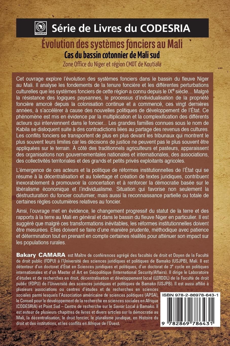 Rückseitencover Évolution des systèmes fonciers au Mali