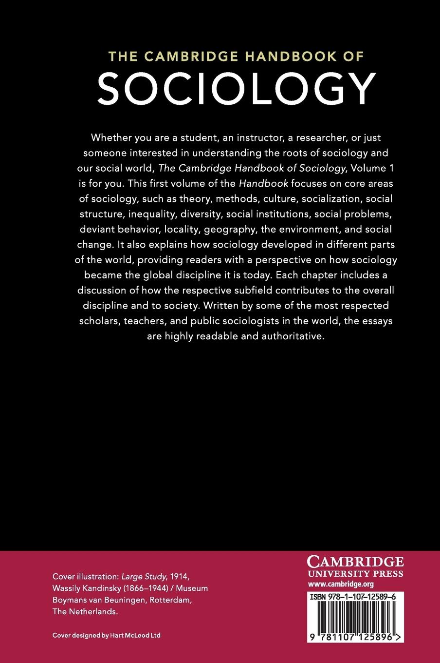 Rückseitencover The Cambridge Handbook of Sociology
