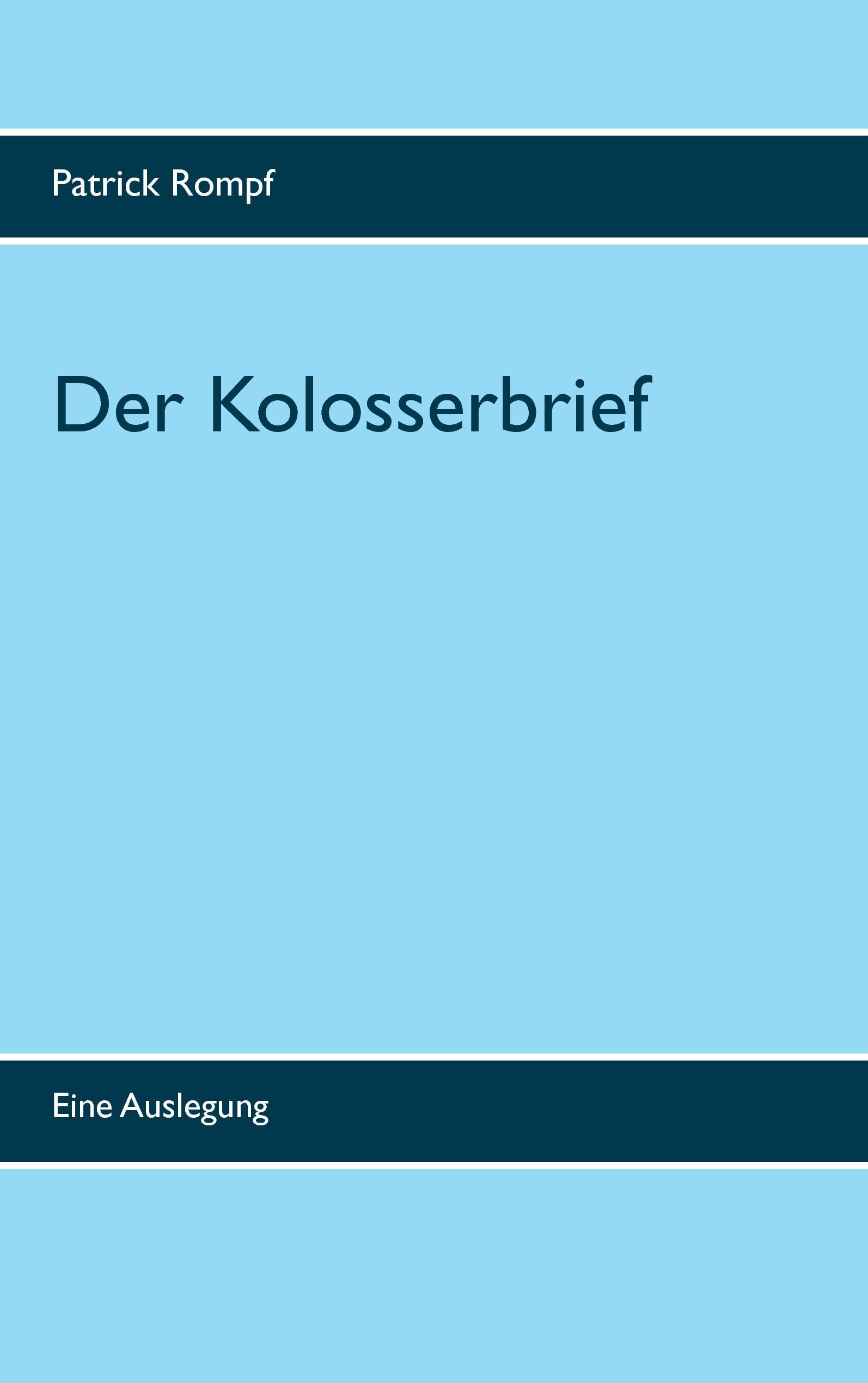 Vorderes Coverbild Der Kolosserbrief