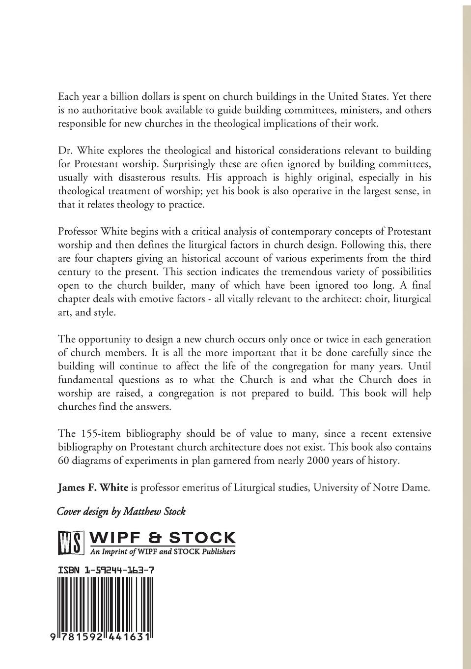 Rückseitencover Protestant Worship and Church Architecture