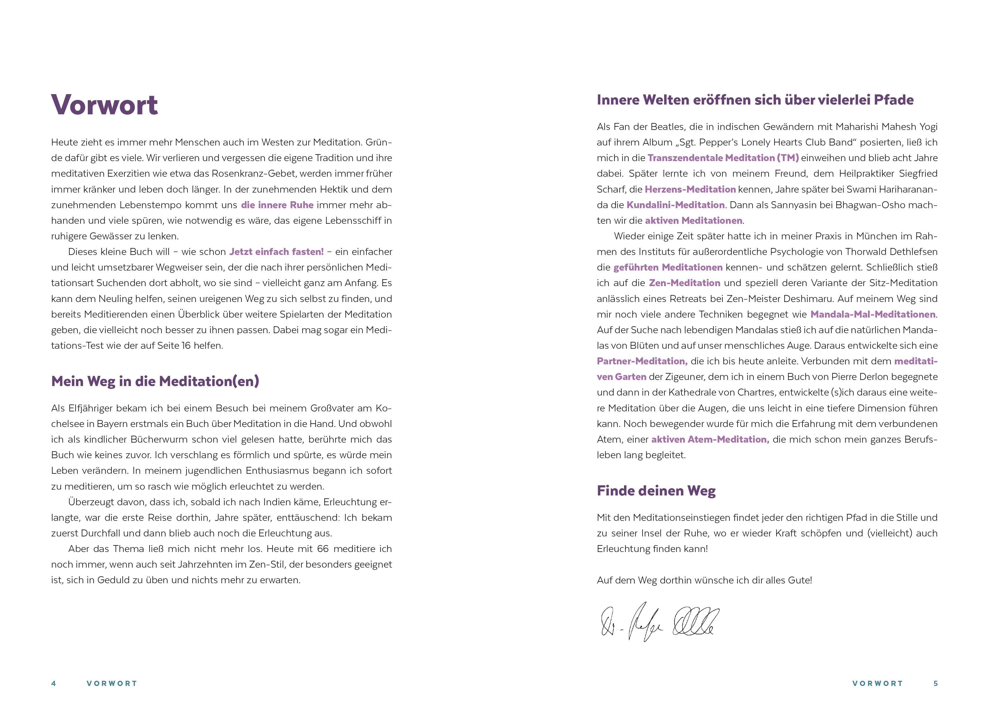 Beispielinhalt (Bild) Jetzt einfach meditieren