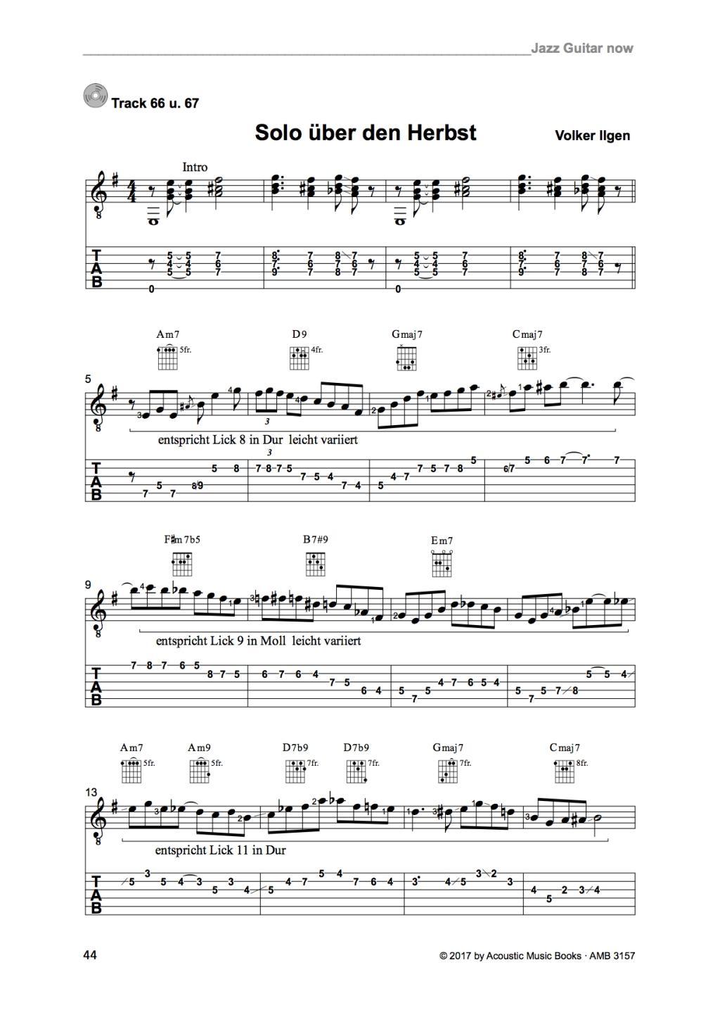 Beispielinhalt (Bild) Jazz Guitar now! Mit CD