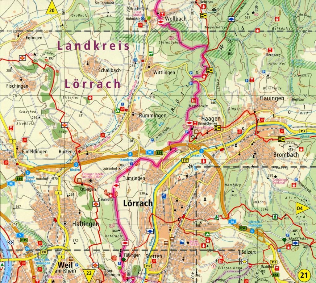 Beispielinhalt (Bild) Wanderkarte Westweg Schwarzwald, Pforzheim - Basel 1 : 50 000