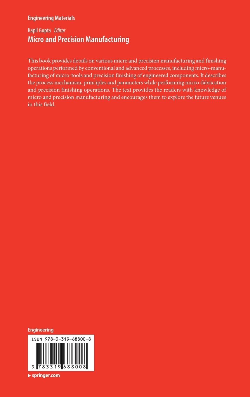 Rückseitencover Micro and Precision Manufacturing