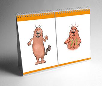 Beispielinhalt (Bild) GEFÜHLEflip - Biber Bib lernt GEBÄRDEN