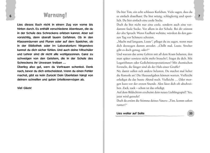 Beispielinhalt (Bild) 1000 Gefahren in der Schule des Schreckens