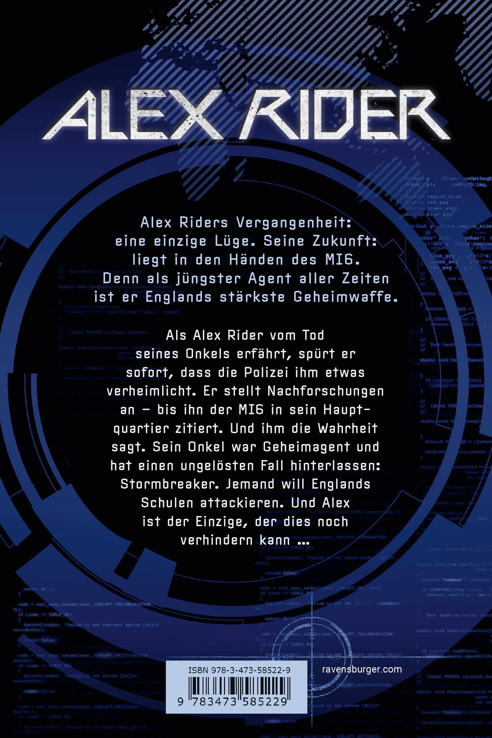 Rückseitencover Alex Rider 01: Stormbreaker