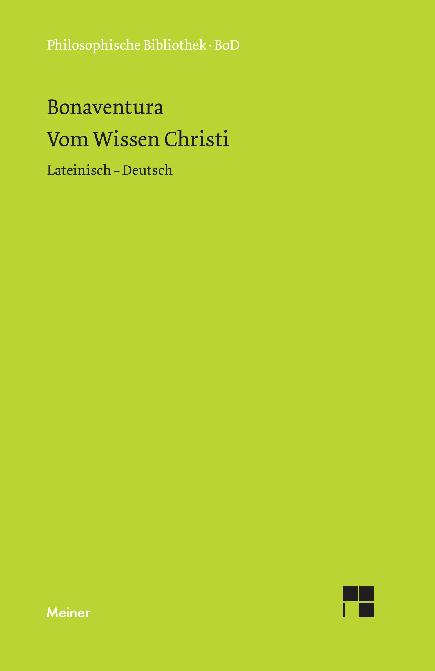 Vorderes Coverbild Vom Wissen Christi
