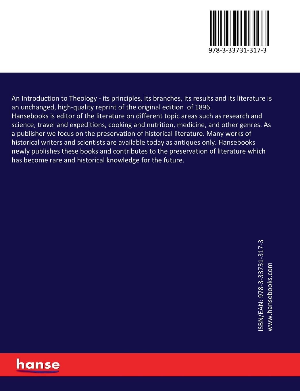 Rückseitencover An Introduction to Theology