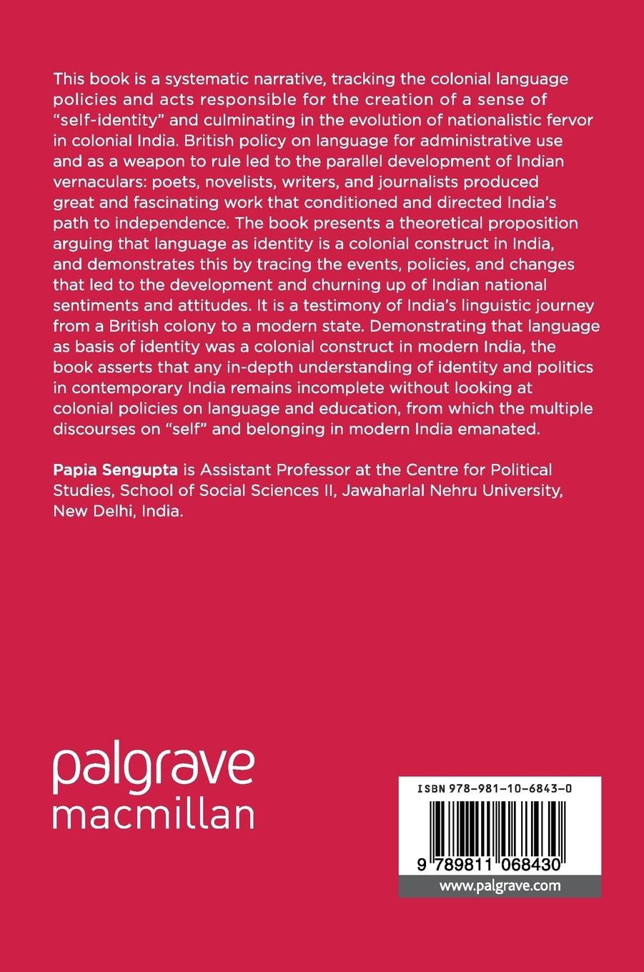 Rückseitencover Language as Identity in Colonial India