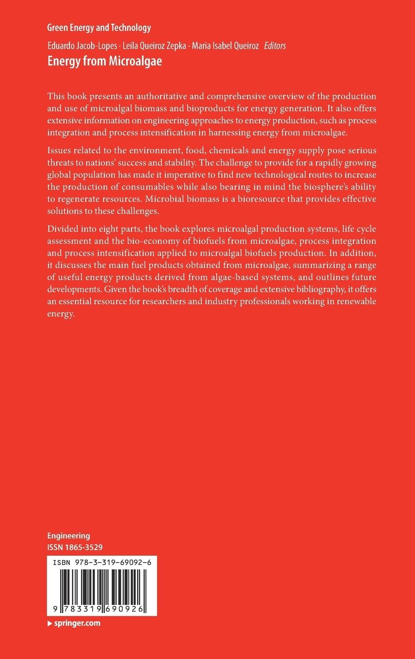 Rückseitencover Energy from Microalgae