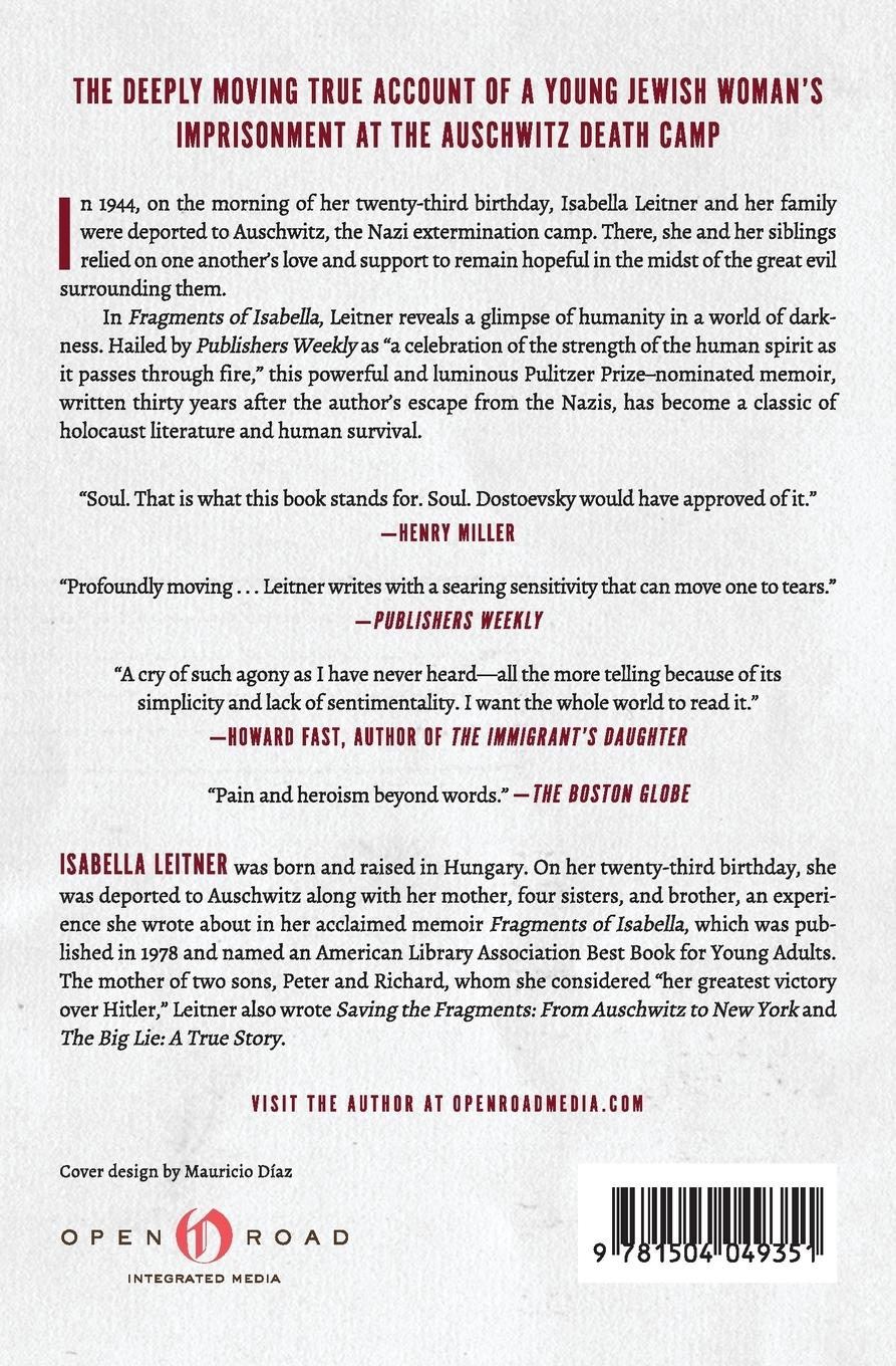 Rückseitencover Fragments of Isabella