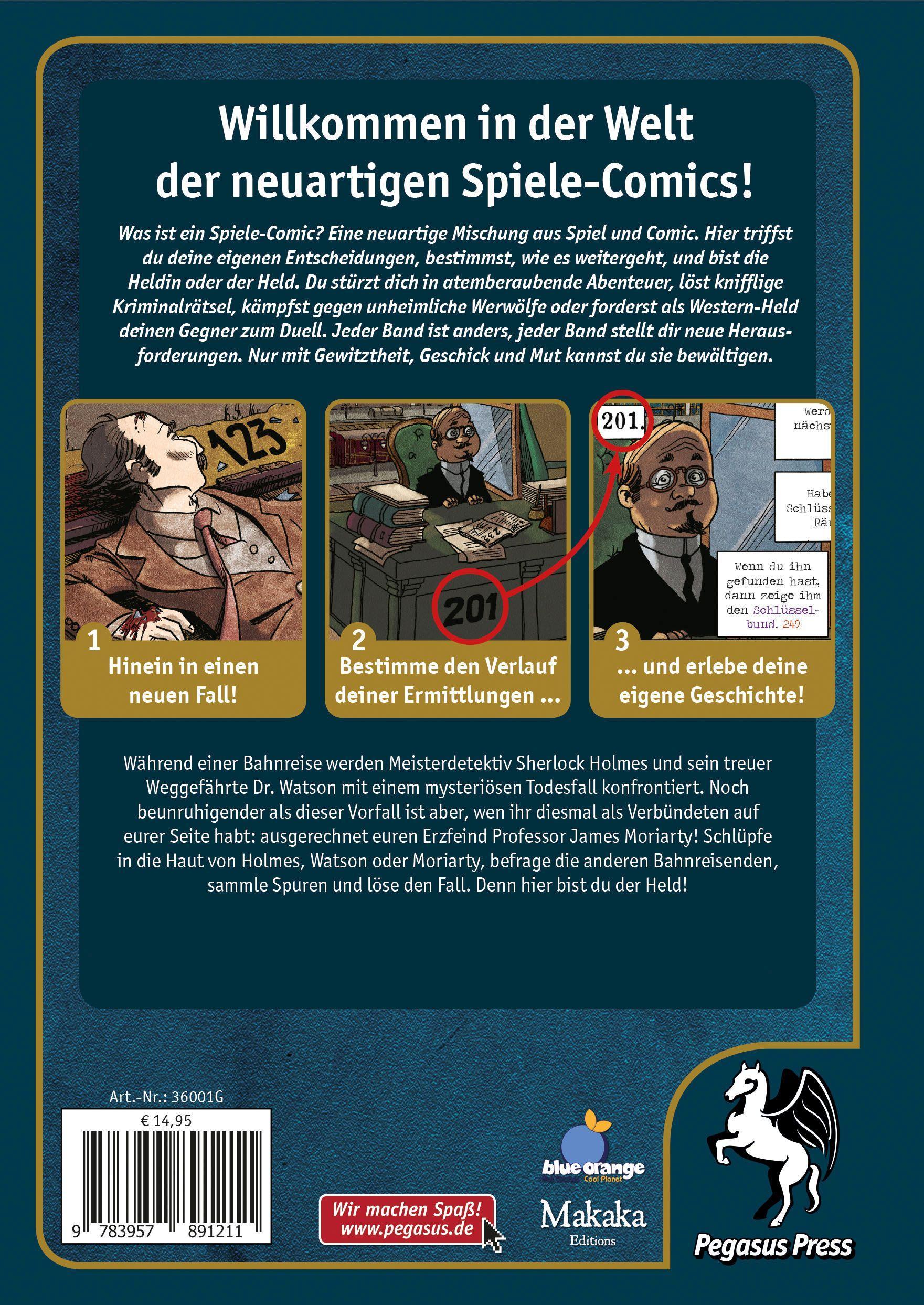 Beispielinhalt (Bild) Spiele-Comic Krimi: Sherlock Holmes 02 - Der Moriarty-Fall (Hardcover)