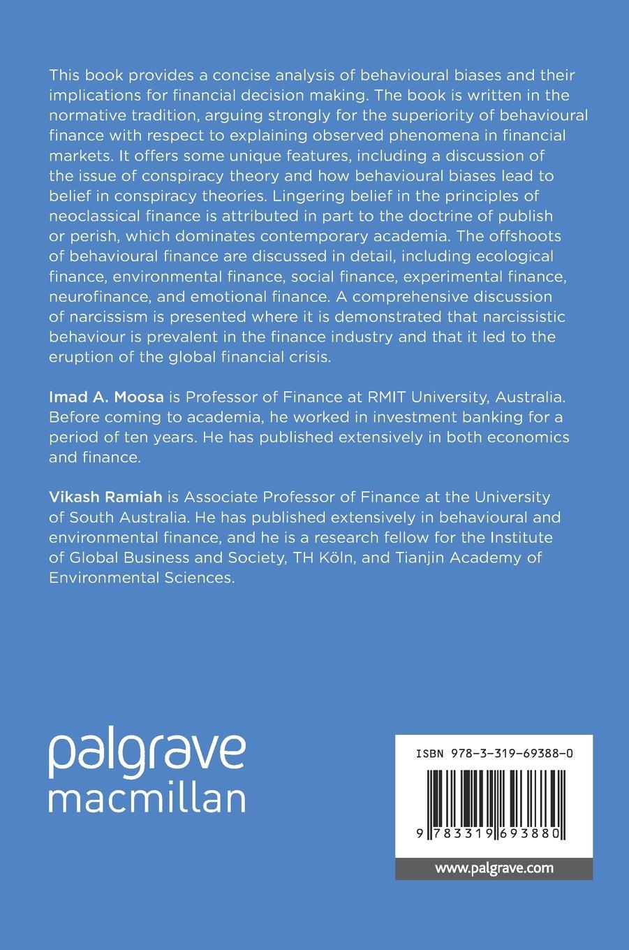 Rückseitencover The Financial Consequences of Behavioural Biases