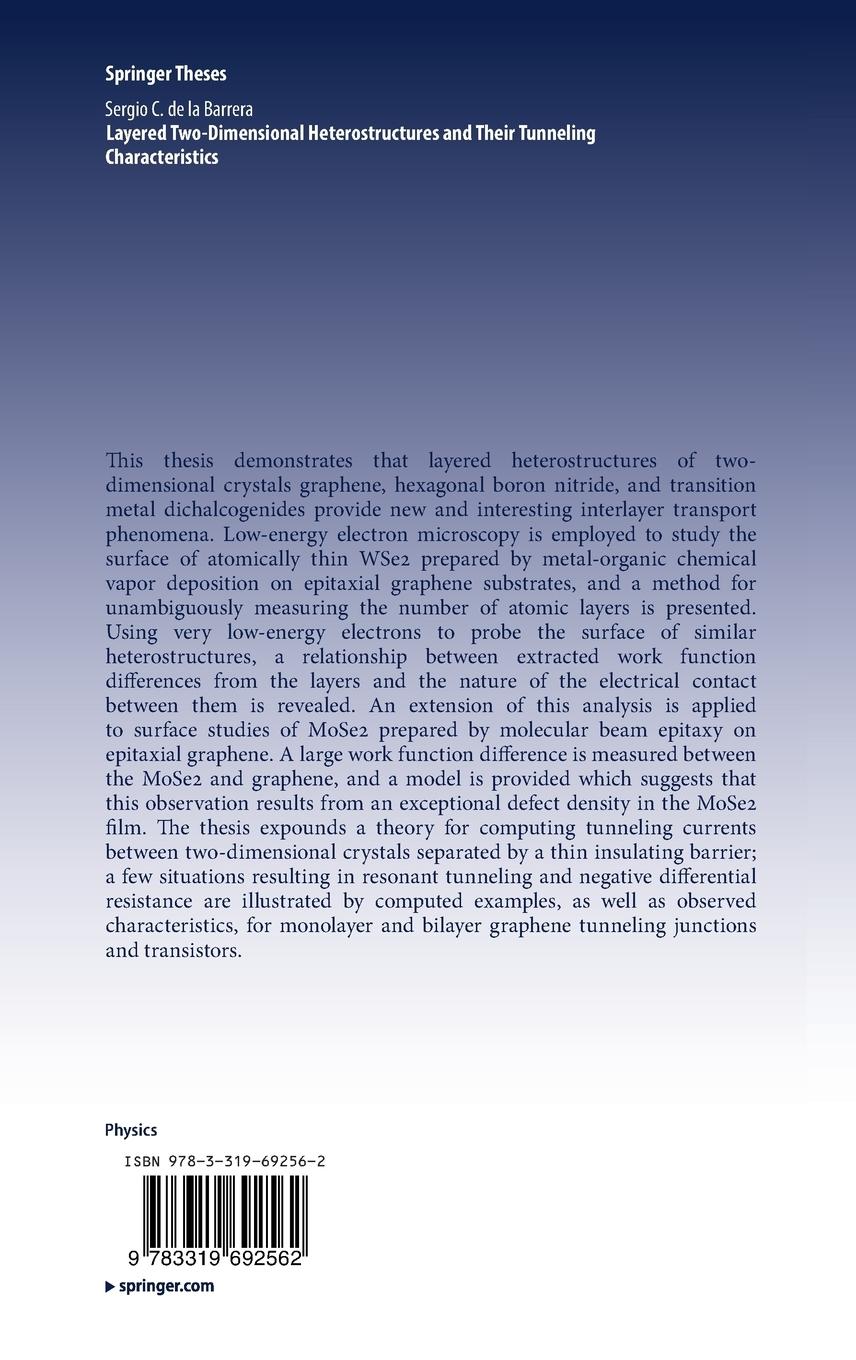 Rückseitencover Layered Two-Dimensional Heterostructures and Their Tunneling Characteristics