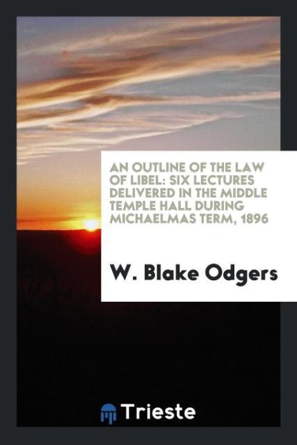 Vorderes Coverbild An Outline of the Law of Libel